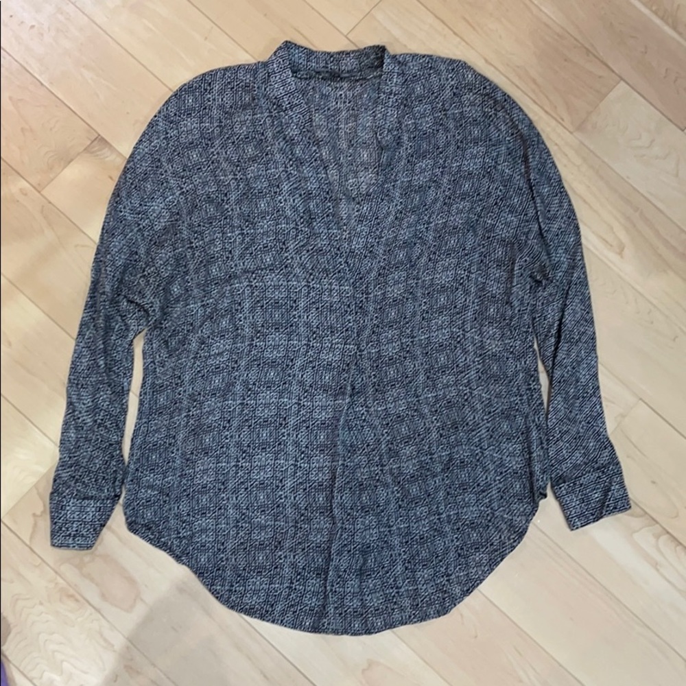 Vince V-Neck Patterned Blouse